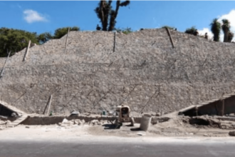 Found during highway construction. Pre-Hispanic pyramid in Mexico.