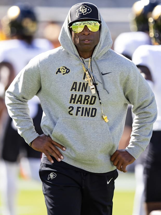 Oct 7, 2023; Tempe, Arizona, USA; Colorado Buffaloes head coach Deion Sanders against the Arizona State Sun Devils at Mountai